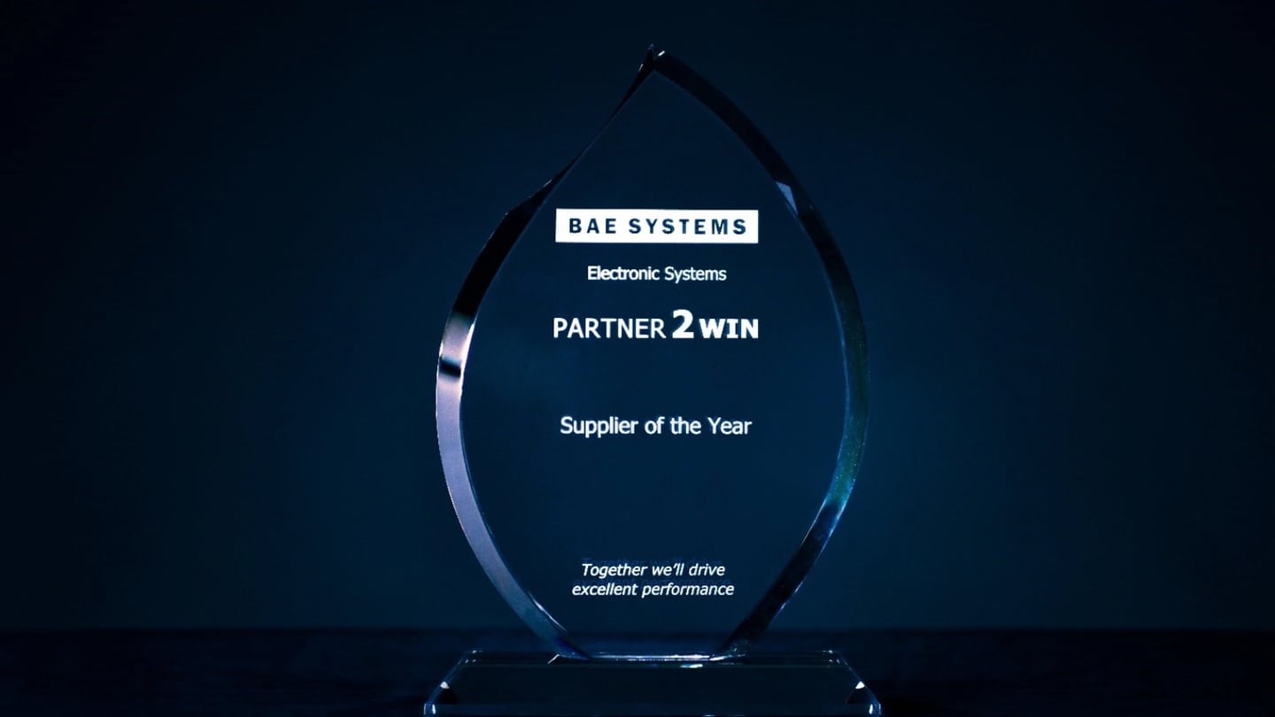 Glass BAE Systems Partner 2 Win Supplier of the Year trophy